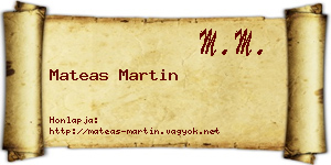 Mateas Martin névjegykártya
